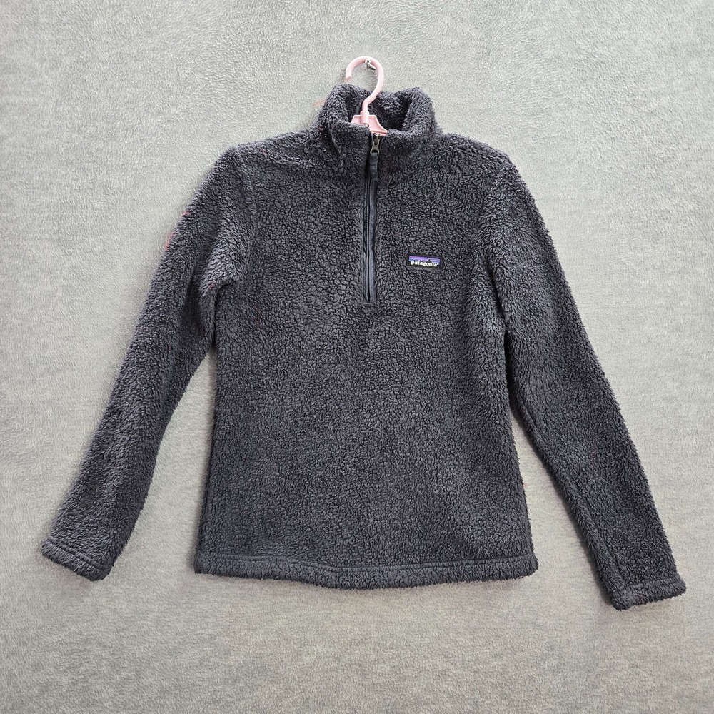 Patagonia Women Sweatshirt S Gray Los Gatos Quarter Zip Fleece Logo Pullover